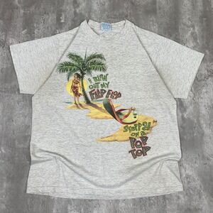 Vintage Caribbean Soul T-Shirt Mens Large Gray Margaritaville Jimmy Buffet 90s